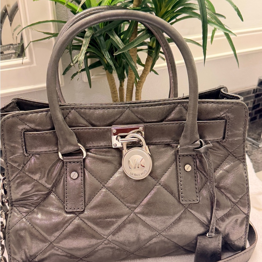 Michael Kors Metallic Quilted Satchel